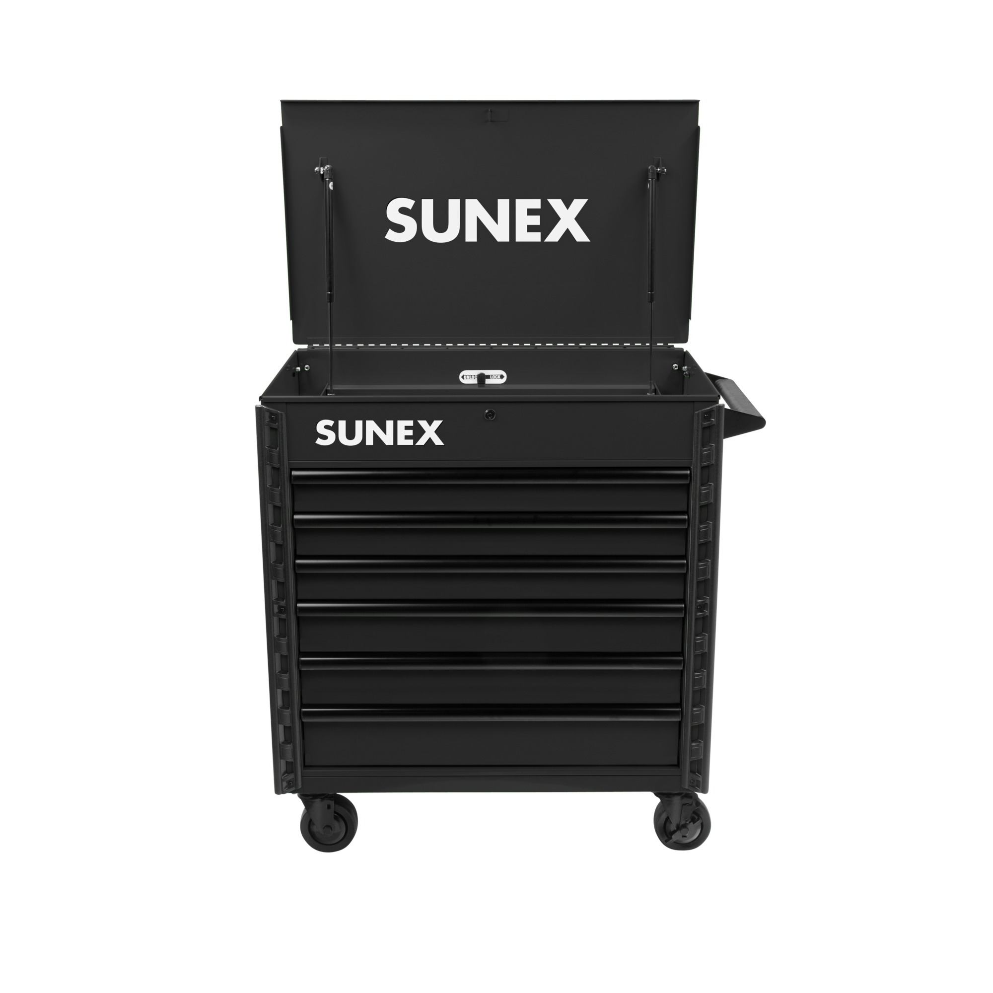 SUNEX TOOLS, Model #8056FDBK, Premium Full Drawer Service Cart - Black
